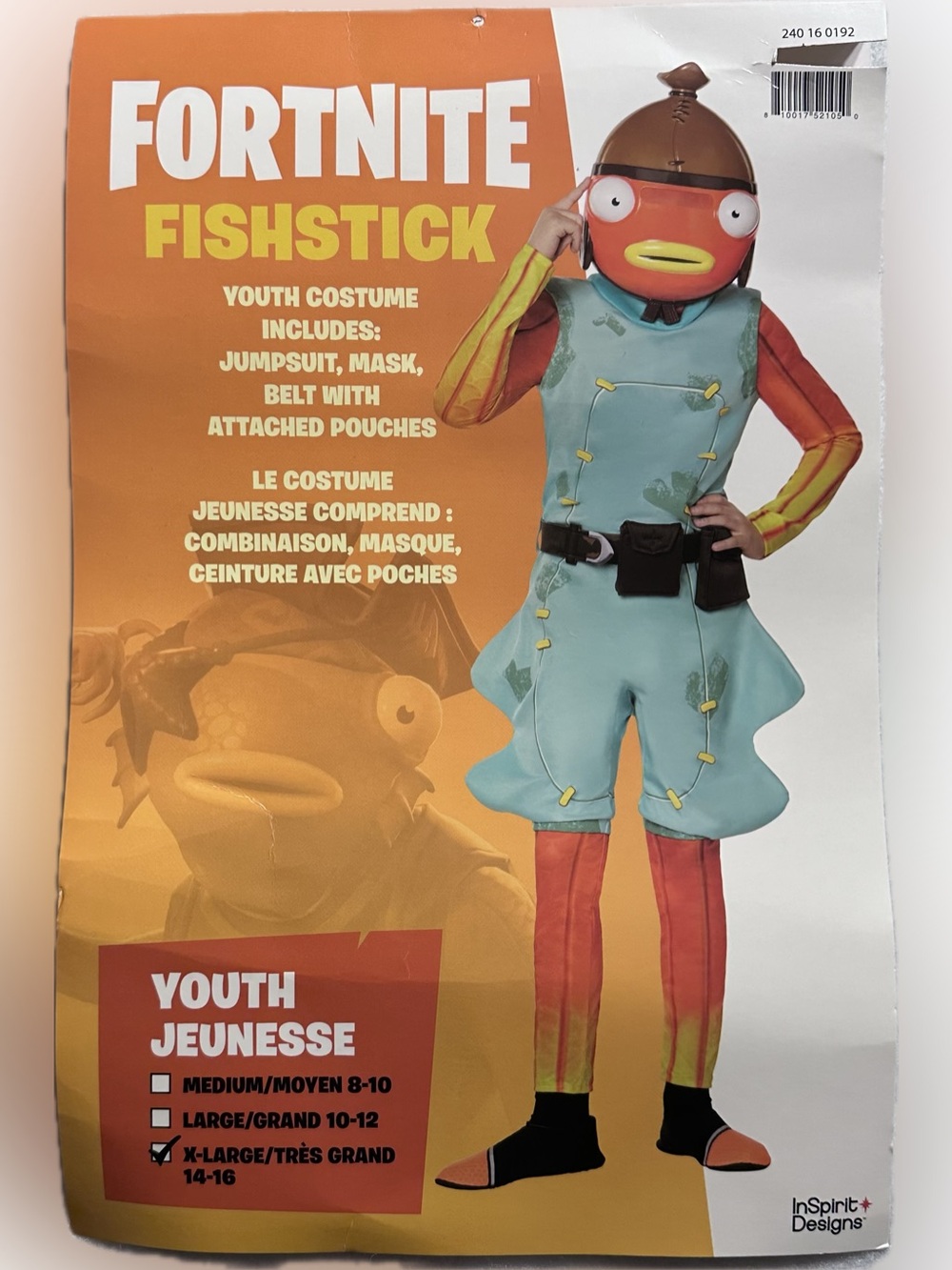 Fortnite Fishstick Kids Halloween Costume - Blue & Orange